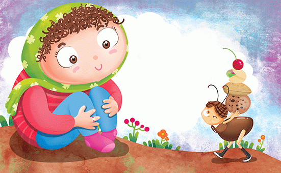 Illustration for the cover of a children's poetry book titled "Atal matal"
